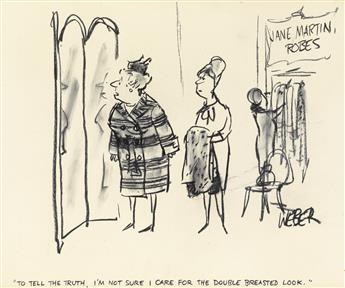 (THE NEW YORKER / FASHION / SHOPPING.) ROBERT WEBER. To tell the truth, Im not sure I care for the double breasted look.
